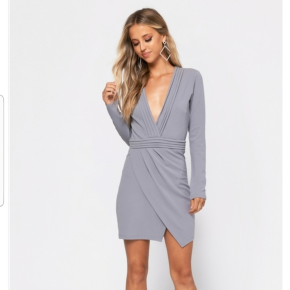 Tobi Long Sleeve Bodycon Dress Grey / Gray - Picture 2 of 7